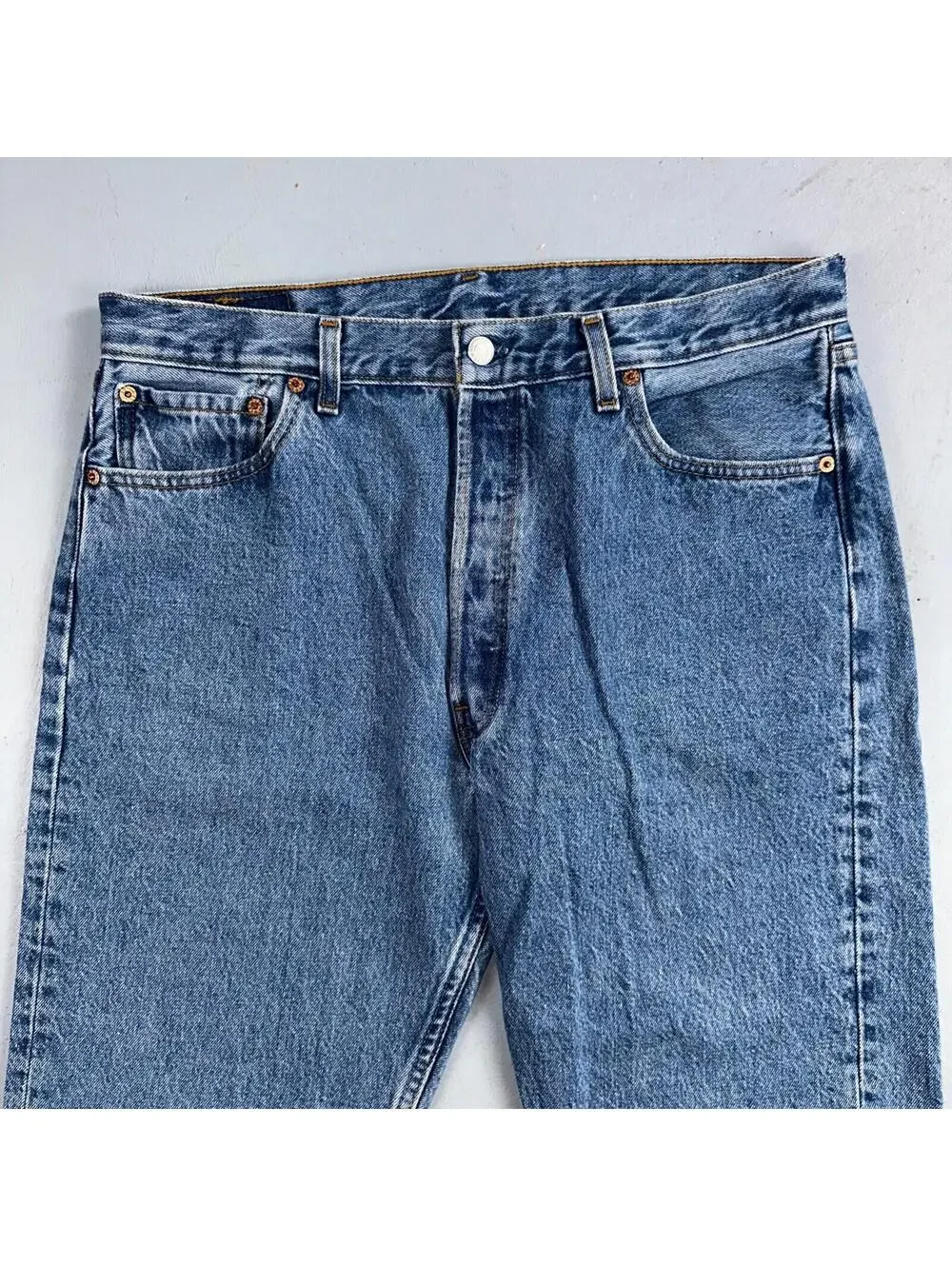Levis 501 Vintage 90s USA XX Straight Leg Jeans Blue Med Wash 36x30 Act 34x29